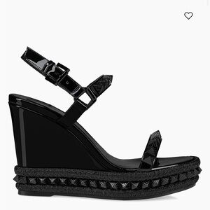 Christian Louboutin Glossy Black Wedges